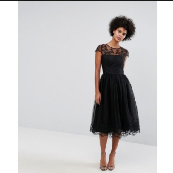 Chi Chi London Nigella Black Lace Overlay Dress - Picture 4 of 6
